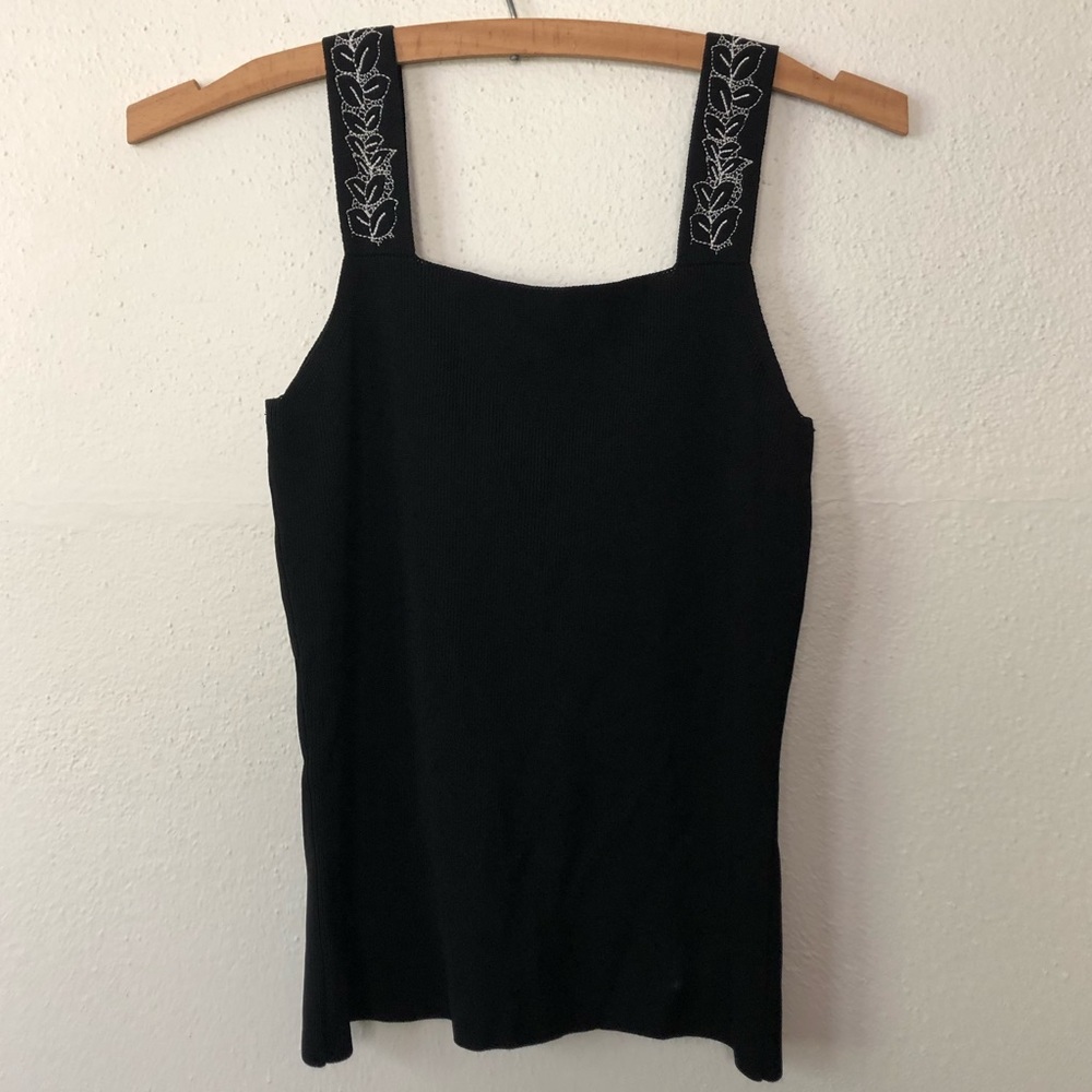 NWOT Venini Black Embroidered Tank Top